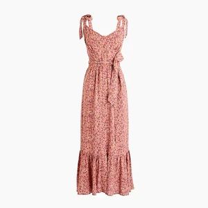 J.Crew, Button-front midi dress with ruffle hem in soft rayon